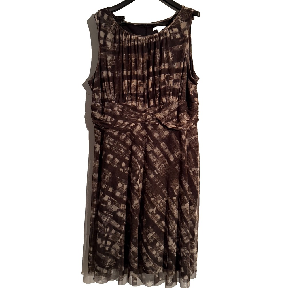 Coldwater Creek XL 18 Midi A Line Cocktail Ruched Dress Gauzy Lightweight Travel